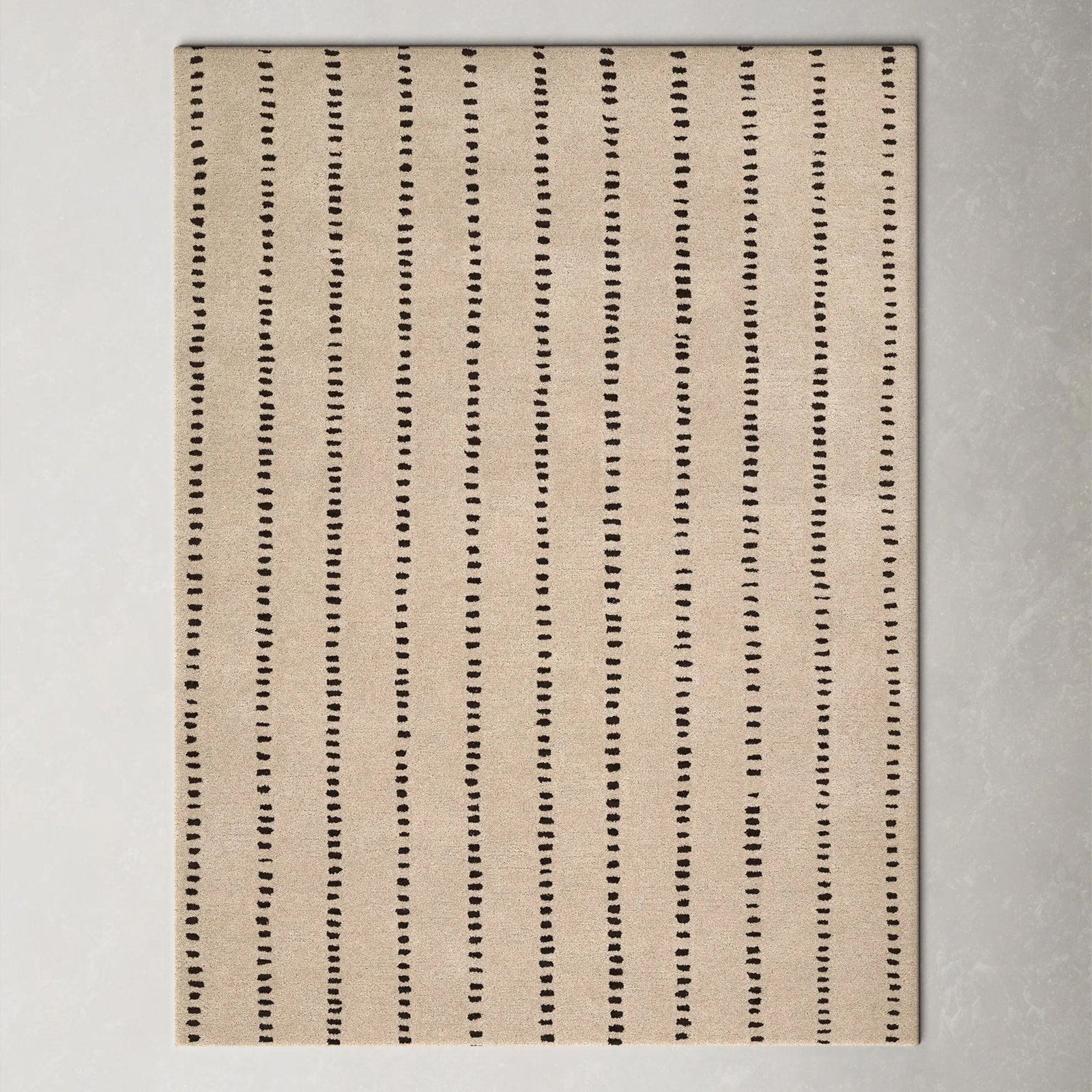Austen Beige Hand-Tufted Striped Wool Rug, Rectangle 3'6" x 5'6"