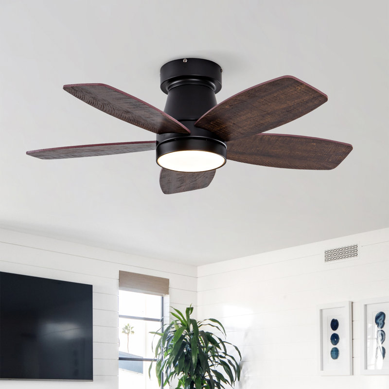Ventilateur de plafond avec éclairage et télécommande, ventilateur de plafond extra-plat de 81 cm (32 pouces) avec éclairage