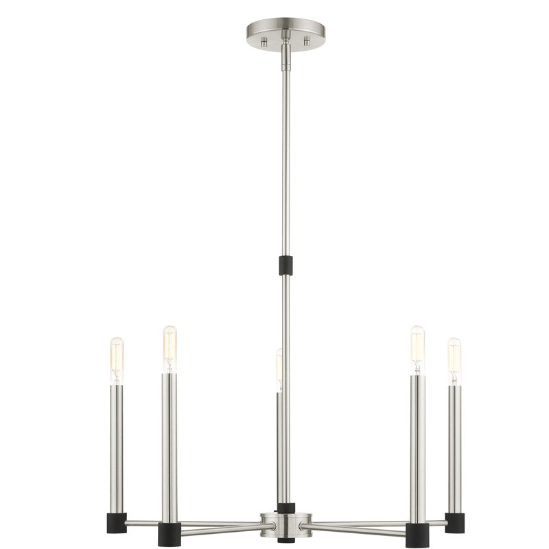 Orean 5 - Light Dimmable Classic / Traditional Chandelier, Brushed Nickel