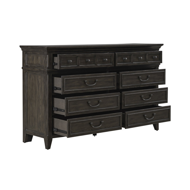 Trelawny Queen Panel Bed, Dresser & Mirror, Chest, Nightstand Bedroom Set, Queen, 5 Pcs: Bed, Nightstand, 2 Dressers, Mirror