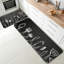 Ensemble d'ustensiles de cuisine en forme de tableau noir, tapis de cuisine 2 pièces noir