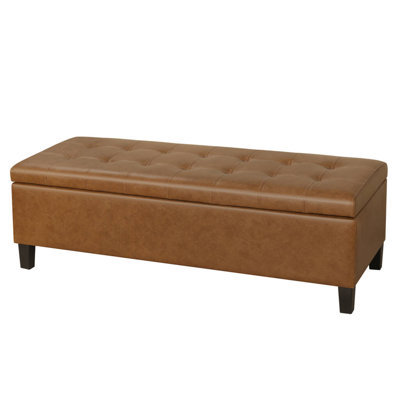 Loggins Faux Leather Storage Bench