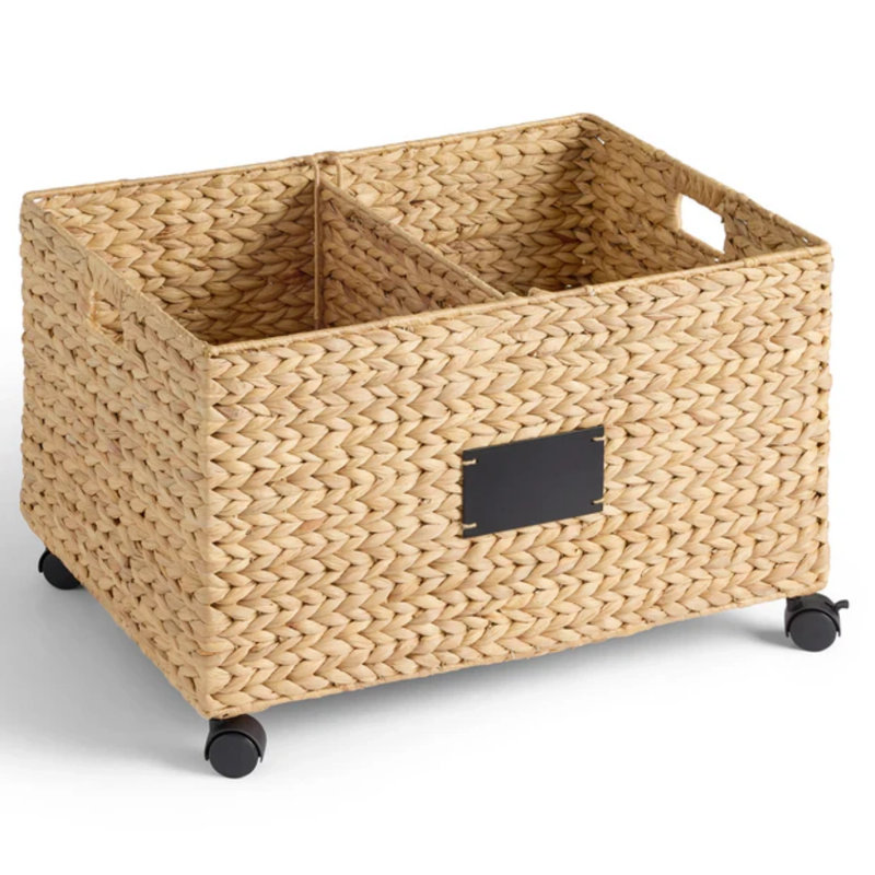 Rolling Pantry Storage Basket, Natural