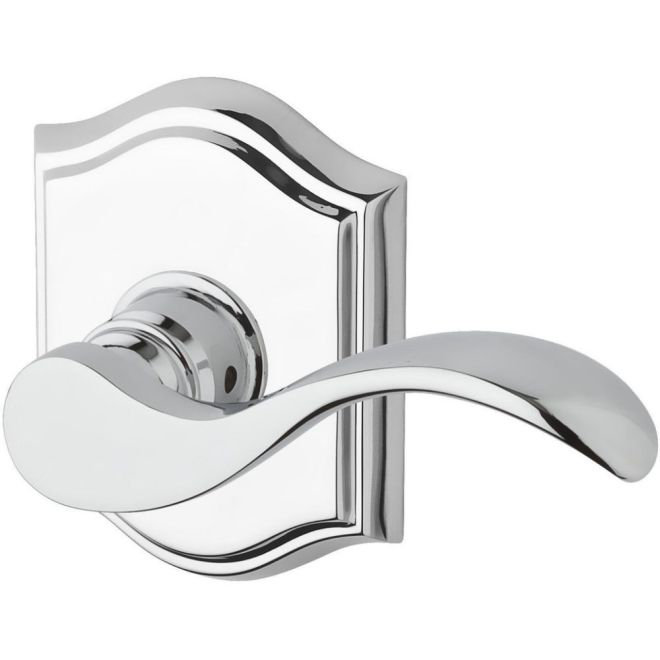 Curve Passage Door Lever with Traditional Arch Rose Baldwin