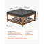 Grande table basse carrée avec repose-pieds 400 LBS