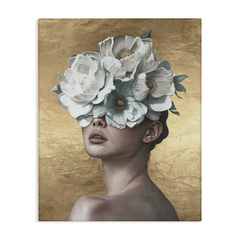  Art floral sur toile dorée par Svetlana Aleynikova, H 20 po x l 16 po