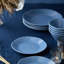 Assiettes à salade en grès 9 "Cloudy Sky - Ensemble de 4 assiettes glacées marbrées bleu-gris pour salades, apéritifs, desserts et accompagnements - Vaisselle élégante de tous les jours pour une salle à manger rustique ou moderne
