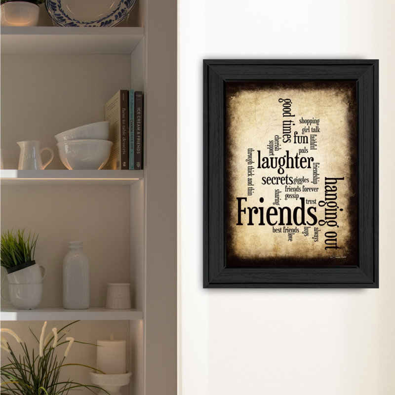 «Friends» par Susan Ball, reproduction encadrée prête à être accrochée, cadre noir