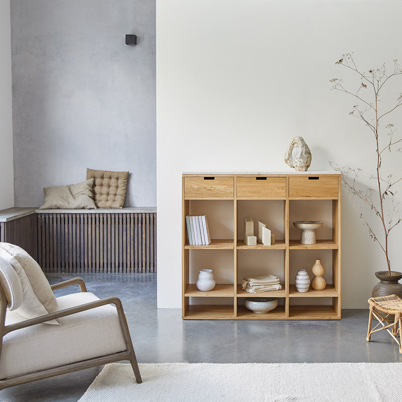 Miho Solid Wood Bookcase