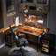 L-Shaped Computer Desk with Built-In Electrical Outlet-867855841