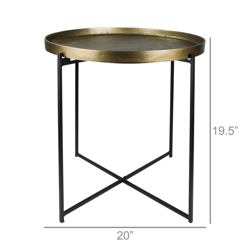 Table-plateau en laiton plaqué