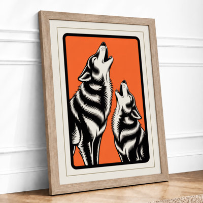 Howling Wolves Graphic - Framed Print