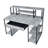 Writing Desk With One Drawer And 8 Open Compartment, Faux Concrete And Black-726283134