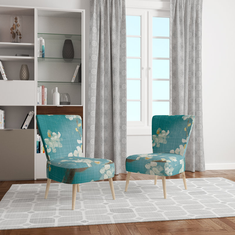 Chaise d'appoint rembourrée Blue Cherry Blossoms II - Cabin & Lodge