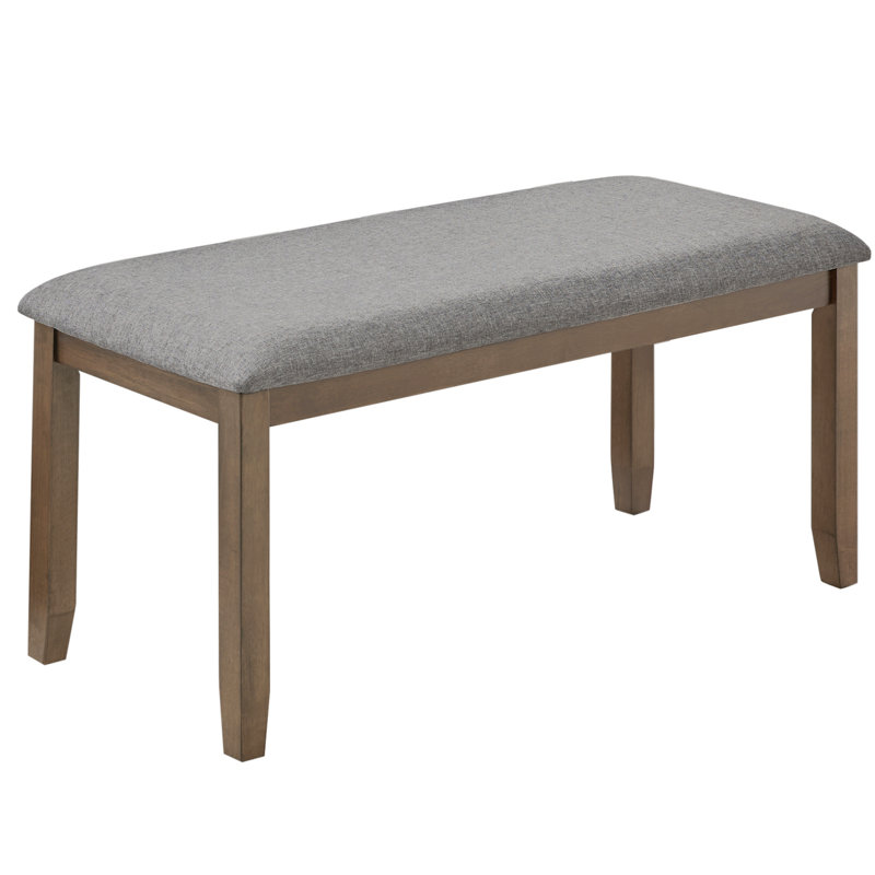 Ensemble de table de salle à manger 6 pièces rectangulaire en bois d'acacia, table de salle à manger élégante avec 4 chaises de coussin et 1 banc rembourré, ensemble de table moderne avec dossier en croix classique pour la salle à manger et la cuis