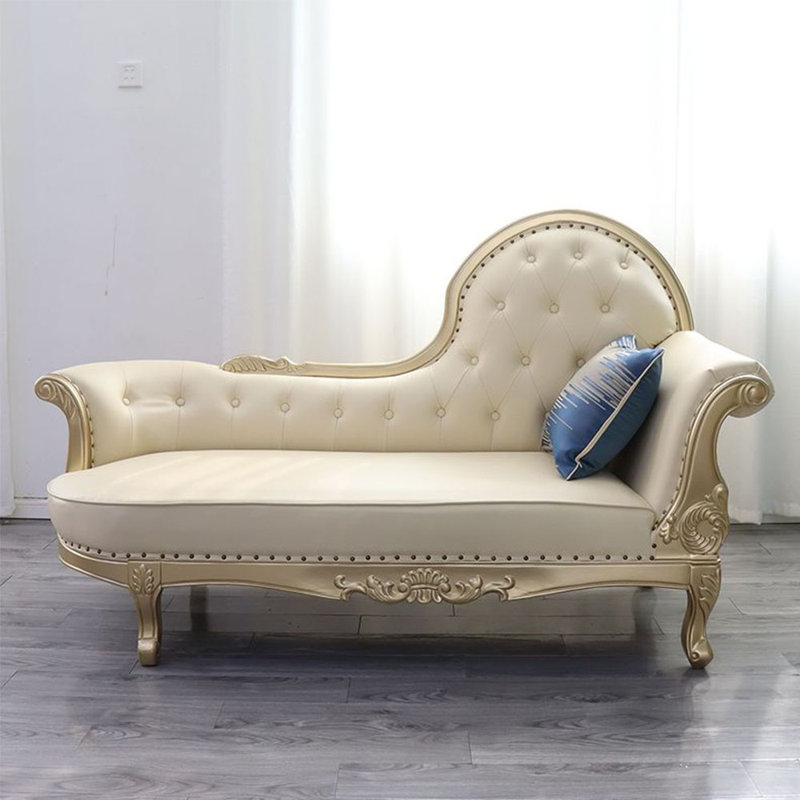 Chaise longue élégante en simili cuir, Accoudoir à droite (vu de face)
