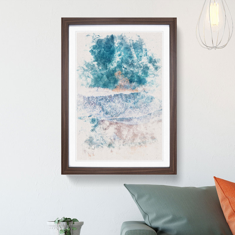 View Of Dee Why Beach In Australia - Single Picture Frame Print on MDF, Walnut Framed, 87cm H x 62cm W x 2cm D