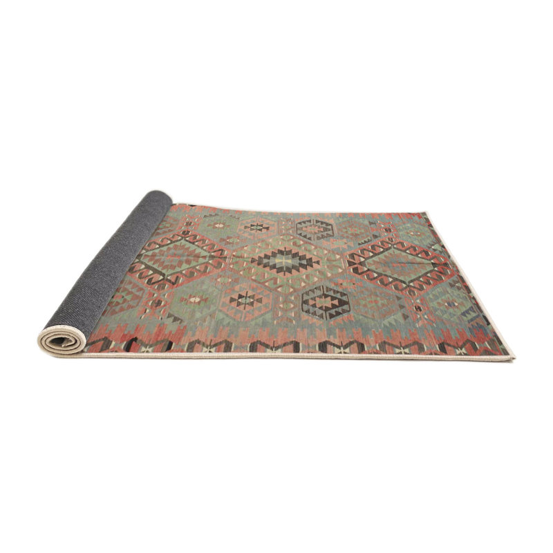 Tapis traditionnel brun / gris Alisina, Rond 6 pi