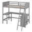 Lit mezzanine avec tablettes et bureau-423759735