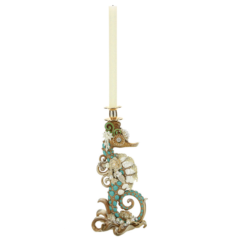 15.5" Resin Tabletop Candlestick with Candle Included