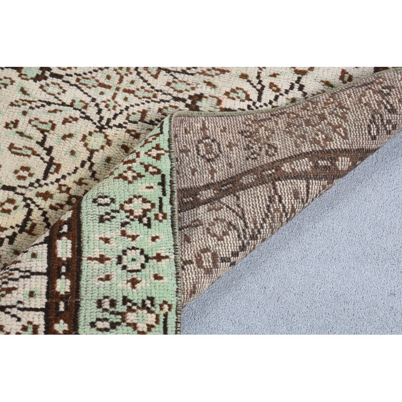 Tapis décoratifs, tapis tissés à plat, tapis rétro, tapis brun Oushak, tapis 3,4 x 7,3 pi, tapis turcs