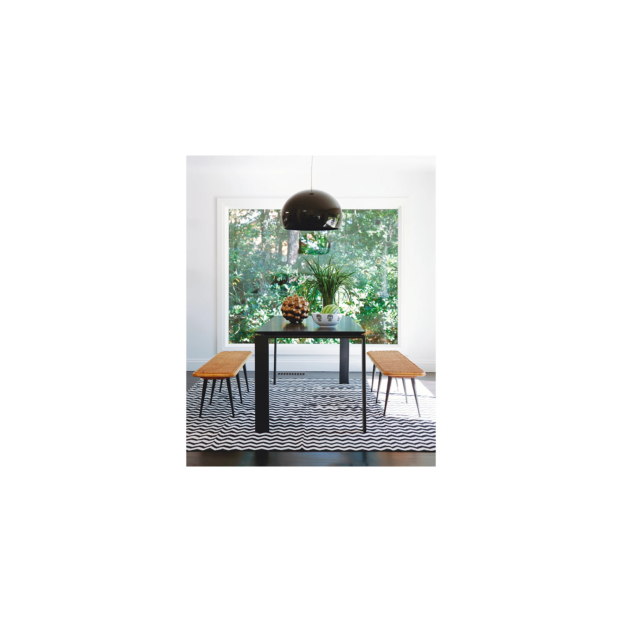 Four Dining Table, 28" H x 75" W x 35" D, Black