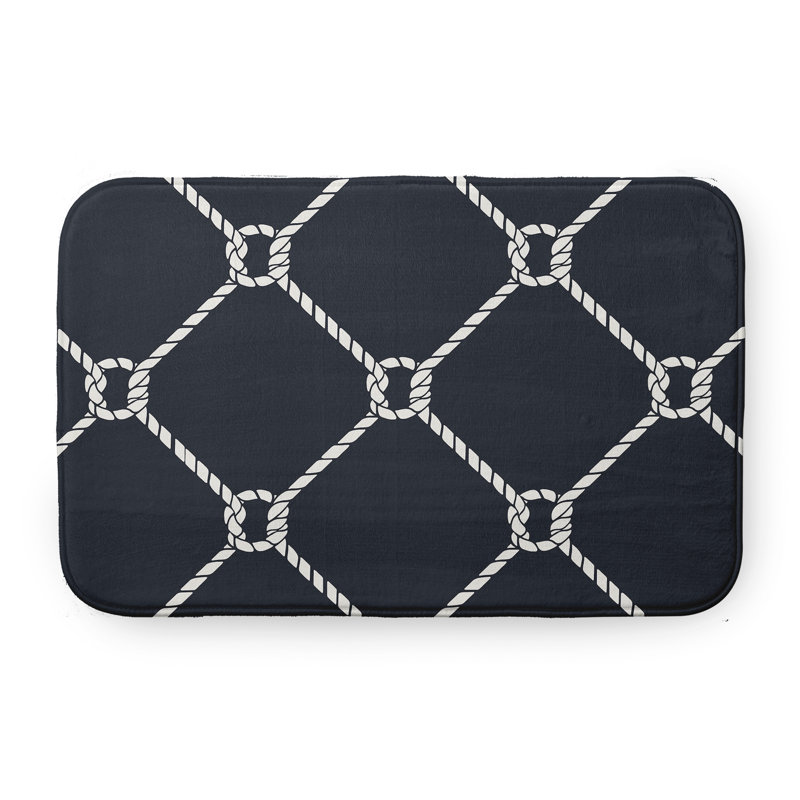 Tapis de bain Nautical Nights, L 21 po x L 34 po, Noir
