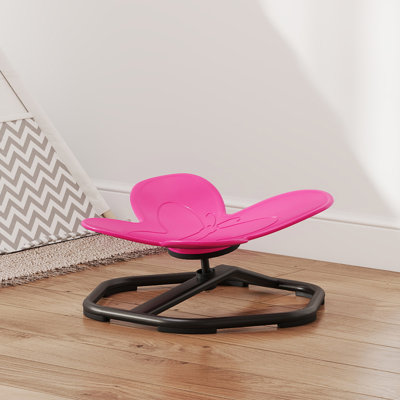 Chaise pivotante en forme de papillon pour enfants, chaise sensorielle à filer, rose