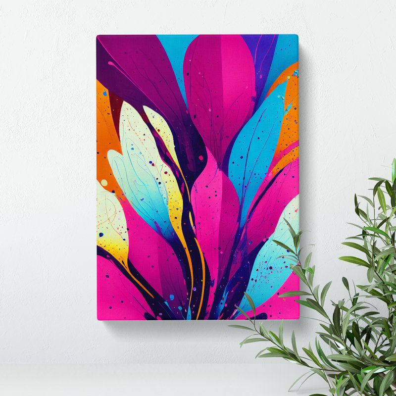 Splattered Flower No.1 Abstract - Wrapped Canvas, 50cm H x 35cm W x 3cm D