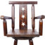 Tabouret de bar rustique brun avec fonctionnalité pivotante à 360 ° - bois de sapin, confortable pour un pub, salle à manger en étoile décorative charmante,