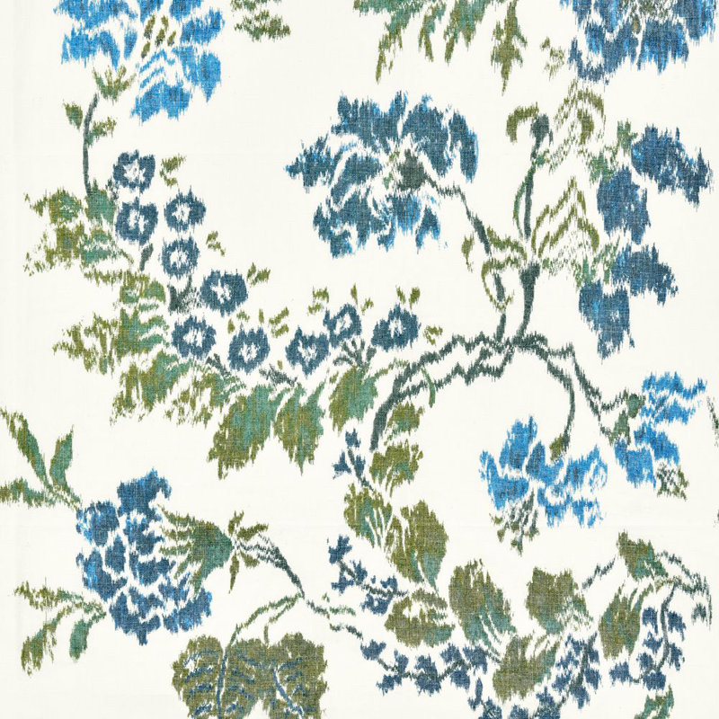 Tissu d’art à déformation kew jardins Chinois Chic, Bleu / Ivoire