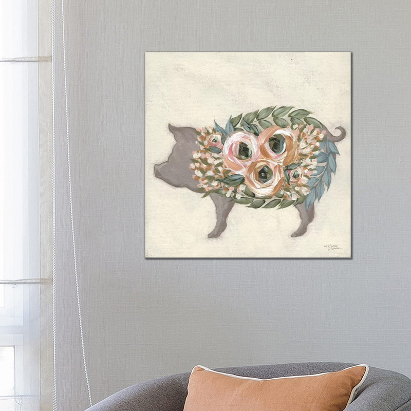 Alice The Pig by Michele Norman - Print on Canvas, 66.04cm H x 66.04cm W x 3.81cm D, Wrapped Canvas