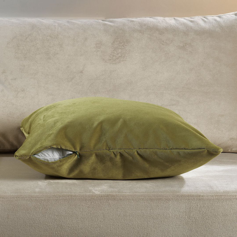 Matte Velvet Cushion Cover - 1 Pc, 30cm x 30cm, Lime