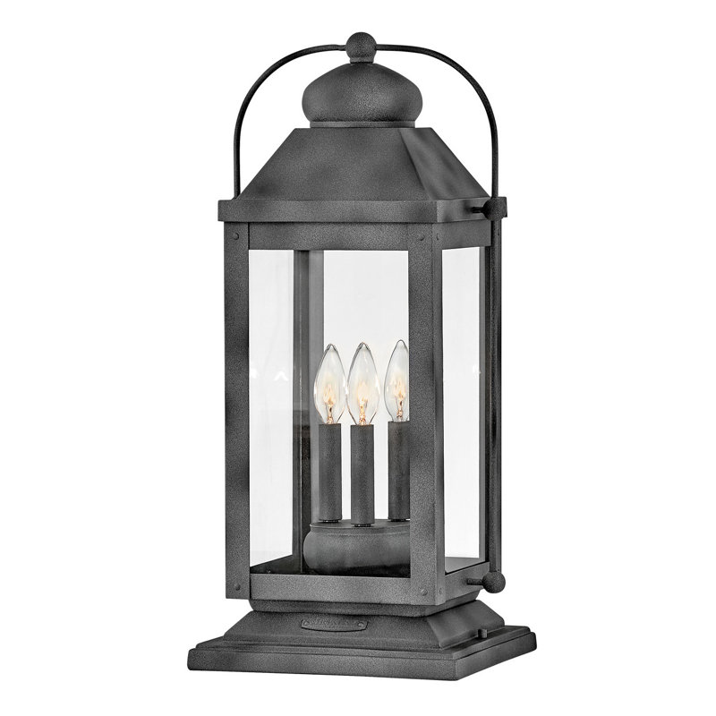 Anchorage 3-Light Pier Mount Light, Aged Zinc, LED