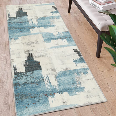 Tapis beige moderne à poils courts abstraits, lavable à la machine, envers en TPR antidérapant, tapis anti-rayures pour le salon, la chambre à coucher, le couloir et la cuisine