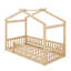 Structure de lit en bois avec clôture de sécurité-129042636