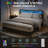 Modern Upholstered Platform Bed Frame with LED Light Headboard, Sturdy Metal & Wood Slat Support – Twin/Full/Queen Size, Dark Gray Fabric-762328399