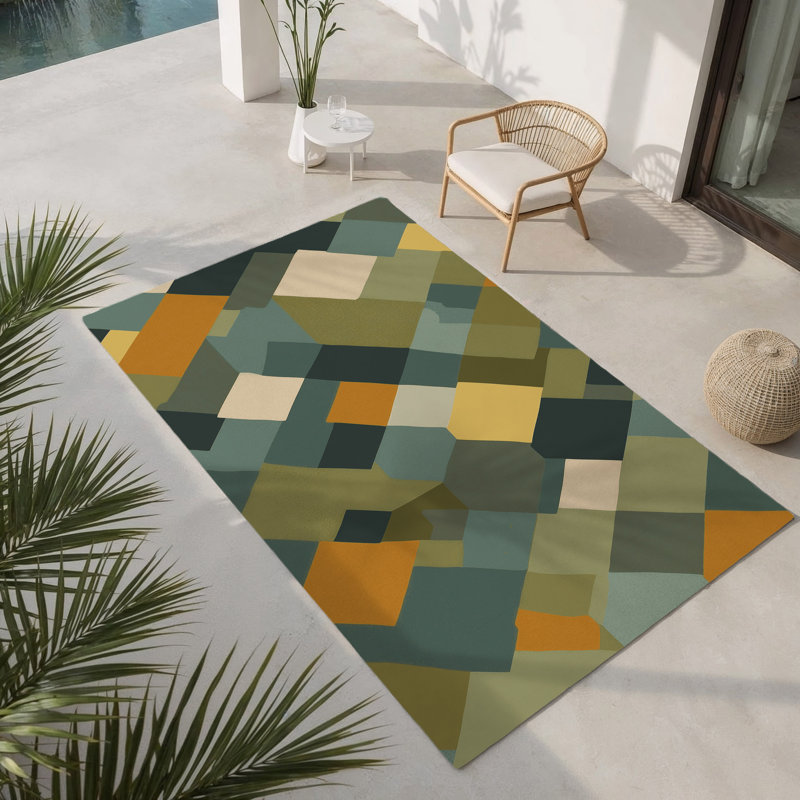 Tapis d'intérieur et d'extérieur Geo Tiles, Rectangle 1 pi 6 po x 2 pi 6 po