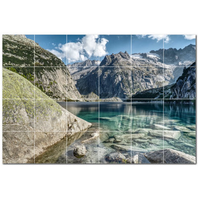 Murale décorative en céramique 6 po x 6 po Mountains Photo