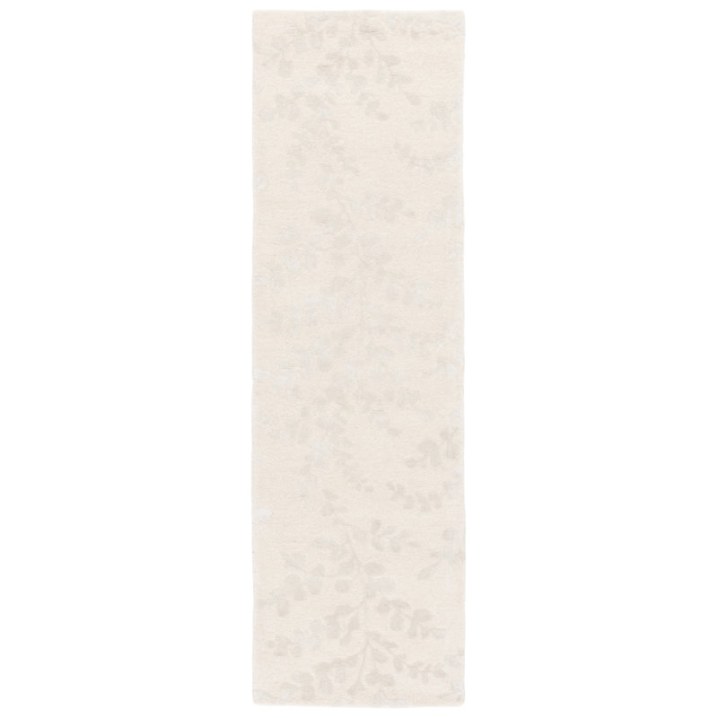 Tapis floral en laine / viscose / coton touffeté à la main Hensleigh, Tapis de couloir 2 pi 3 po x 8 pi