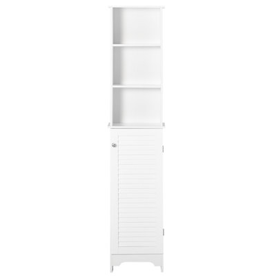 Grande armoire de rangement pour la salle de bain / tour de lin autoportante avec tablette ouverte à 3 niveaux HOMcom