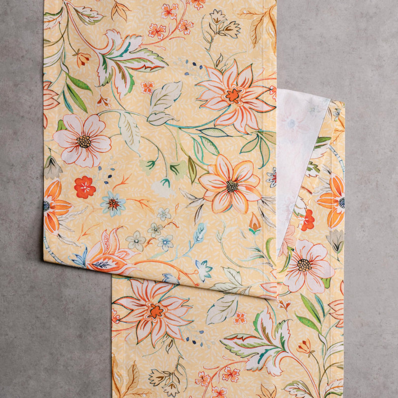 Maison d' Hermine Table Runner 100% Cotton Single Layer Table Runners 72 inches Long Decorative for Home Kitchen Dining Valentines Day Decorations Spring Summer (Luxury Loft - Peach, 14.5" x 72")