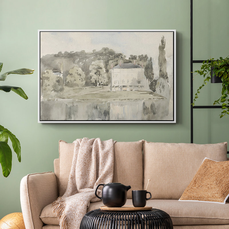 Paysage rétro - CECLXVI - reproduction de cadre flottant sur toile, Blanc, H 17 po x l 25 po