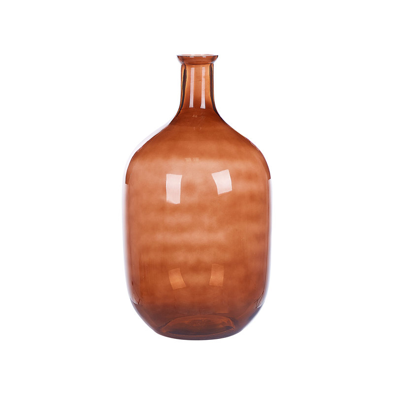 Billerica Handmade Glass Floor Vase, Golden Brown, 51cm H x 27cm W x 27cm D