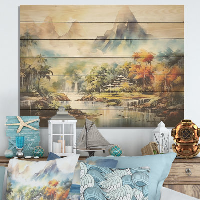 Paysage de montagne indonésien - Indonésie sur bois