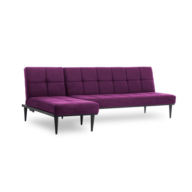 Canapé modulaire 2 pièces Breac, Mauve 100% polyester, H 16,1 po x l 84,3 po x P 74,8 po