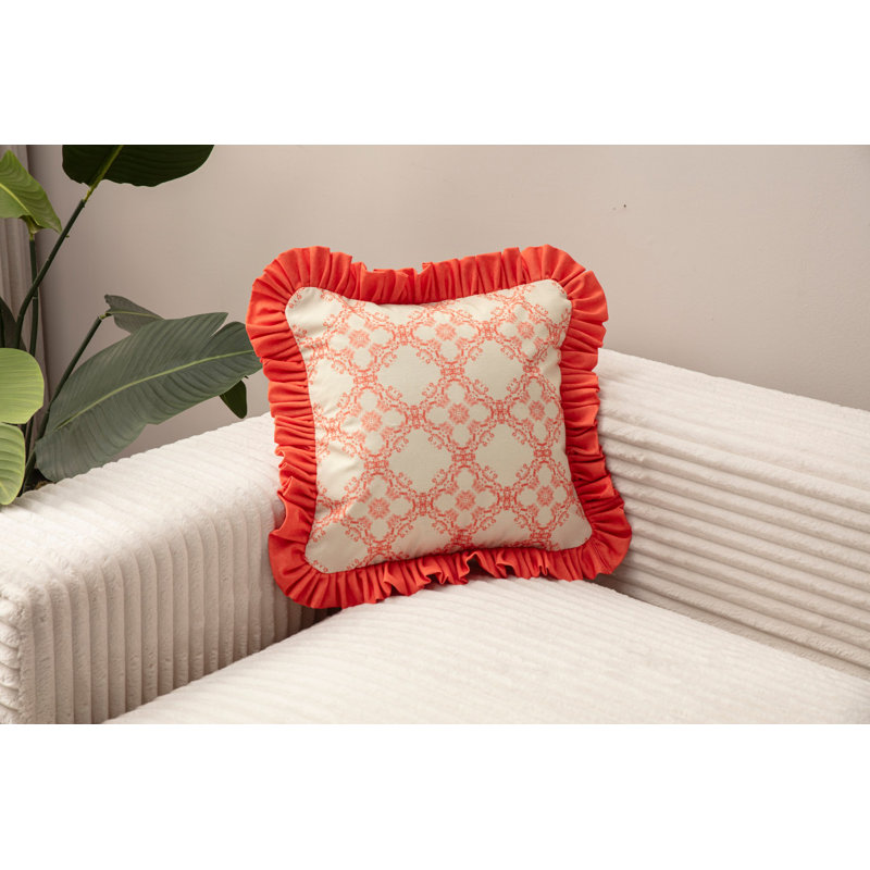 Housse de coussin en coton doux (1 pièce), rose et mauve, 16,9 po x 16,9 po | 100% coton, densité durable de 3,5 oz / m² | Parfait pour le salon, la chambre à coucher et les décorations, design douillet et élégant