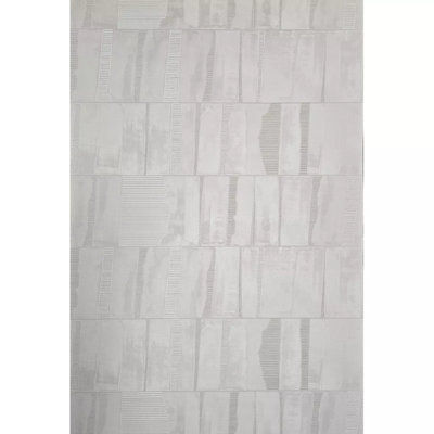 Faux Patchwork Distressed Plaster Textured Matt Beige Contemporary Wallpaper 3d