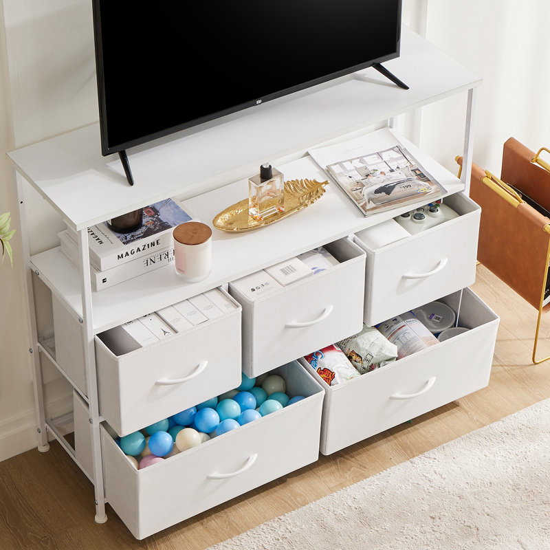 38.4 " W 5 - Drawer Dresser, White