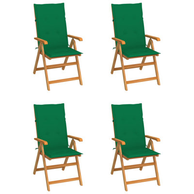 Ensemble de 4 chaises de jardin d'extérieur pliables en bois de teck